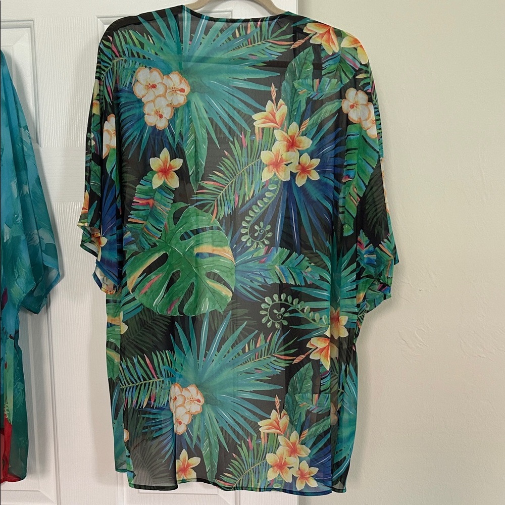 Tropical Floral Sheer Kimono